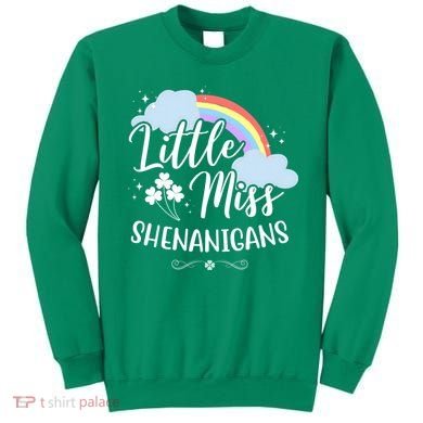 Little Miss Shenanigans St Patrick's Day Rainbow Sweatshirt