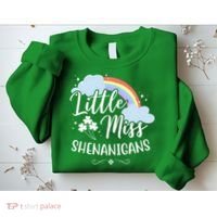 Little Miss Shenanigans St Patrick's Day Rainbow Sweatshirt thumb 2