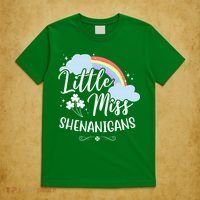 Little Miss Shenanigans St Patrick's Day Rainbow T-Shirt thumb 5