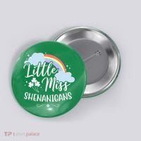 Little Miss Shenanigans St Patrick's Day Rainbow Button thumb 0