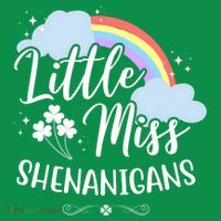 Little Miss Shenanigans St Patrick's Day Rainbow Button thumb 1