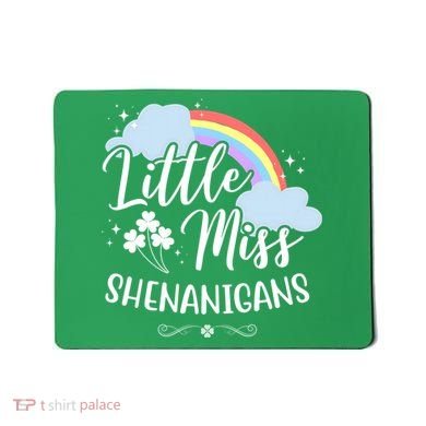 Little Miss Shenanigans St Patrick's Day Rainbow Mousepad