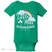 Little Miss Shenanigans St Patrick's Day Rainbow Baby Bodysuit thumb 0