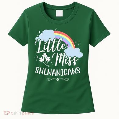 Little Miss Shenanigans St Patrick's Day Rainbow Women's T-Shirt
