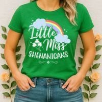 Little Miss Shenanigans St Patrick's Day Rainbow Women's T-Shirt thumb 2
