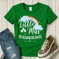 Little Miss Shenanigans St Patrick's Day Rainbow Women's T-Shirt thumb 3