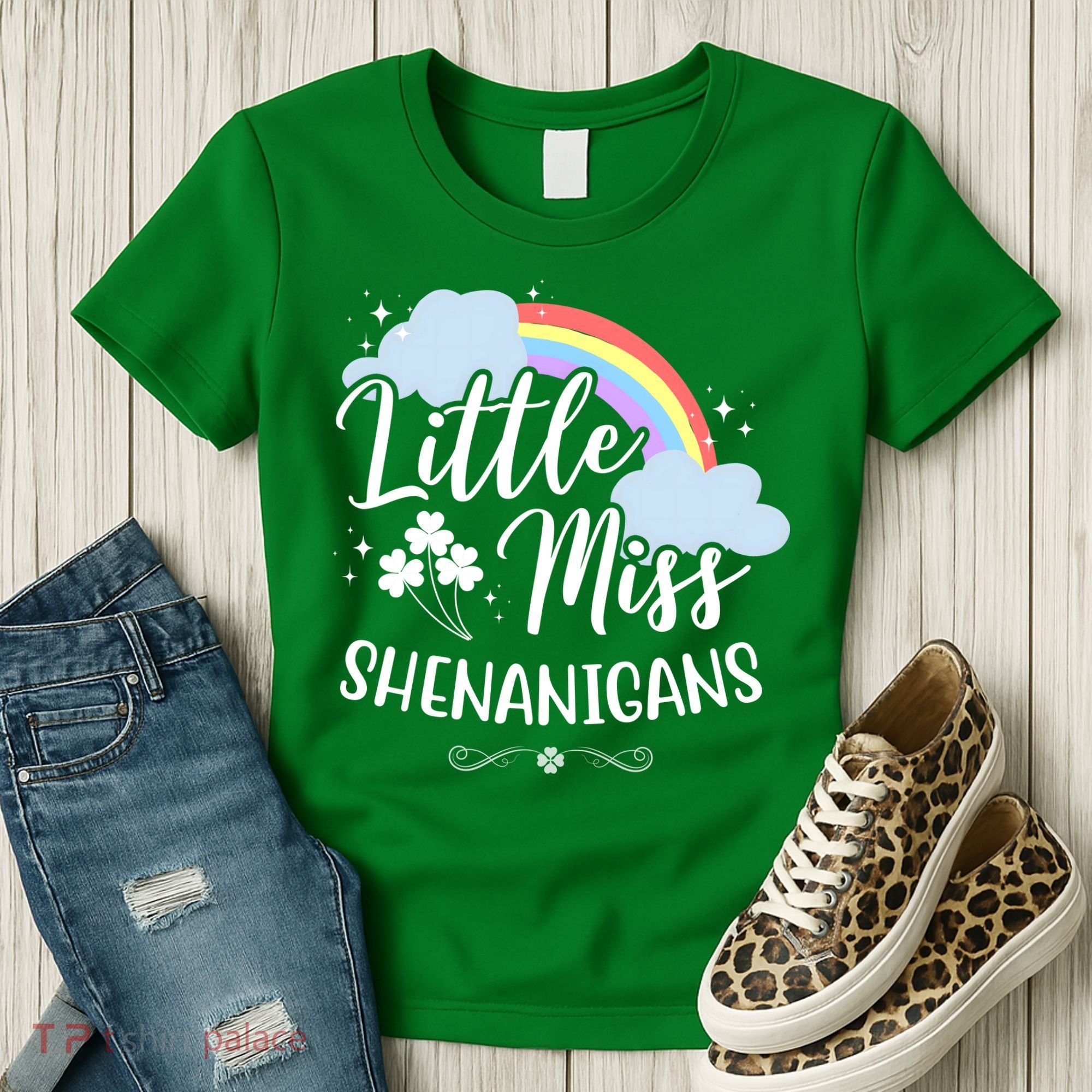 Little Miss Shenanigans St Patrick's Day Rainbow Women's T-Shirt
