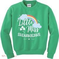 Little Miss Shenanigans St Patrick's Day Rainbow Kids Sweatshirt thumb 0