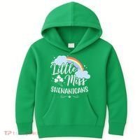 Little Miss Shenanigans St Patrick's Day Rainbow Kids Hoodie thumb 0