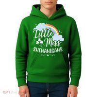 Little Miss Shenanigans St Patrick's Day Rainbow Kids Hoodie thumb 4