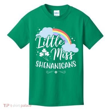 Little Miss Shenanigans St Patrick's Day Rainbow Kids T-Shirt