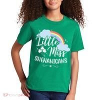 Little Miss Shenanigans St Patrick's Day Rainbow Kids T-Shirt thumb 2