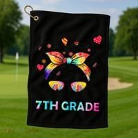 Little Miss Seventh Grade Back To School 7th Grade Girl Gift Golf Towel thumb 1