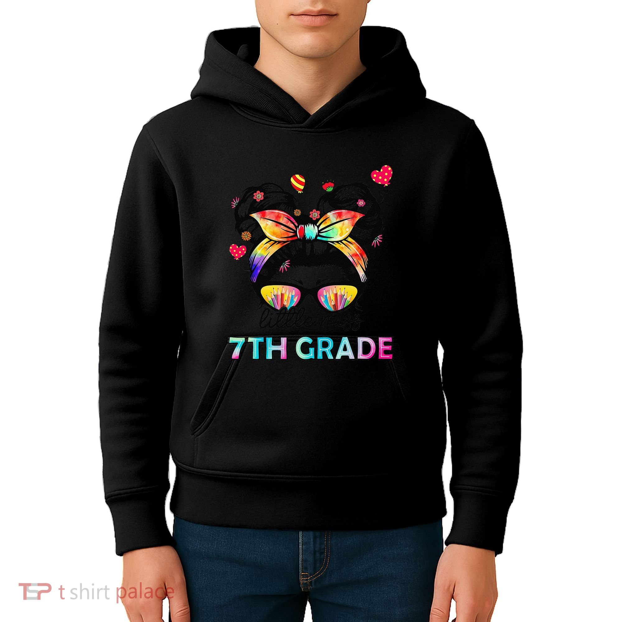 Little Miss Seventh Grade Back To School 7th Grade Girl Gift Kids Hoodie