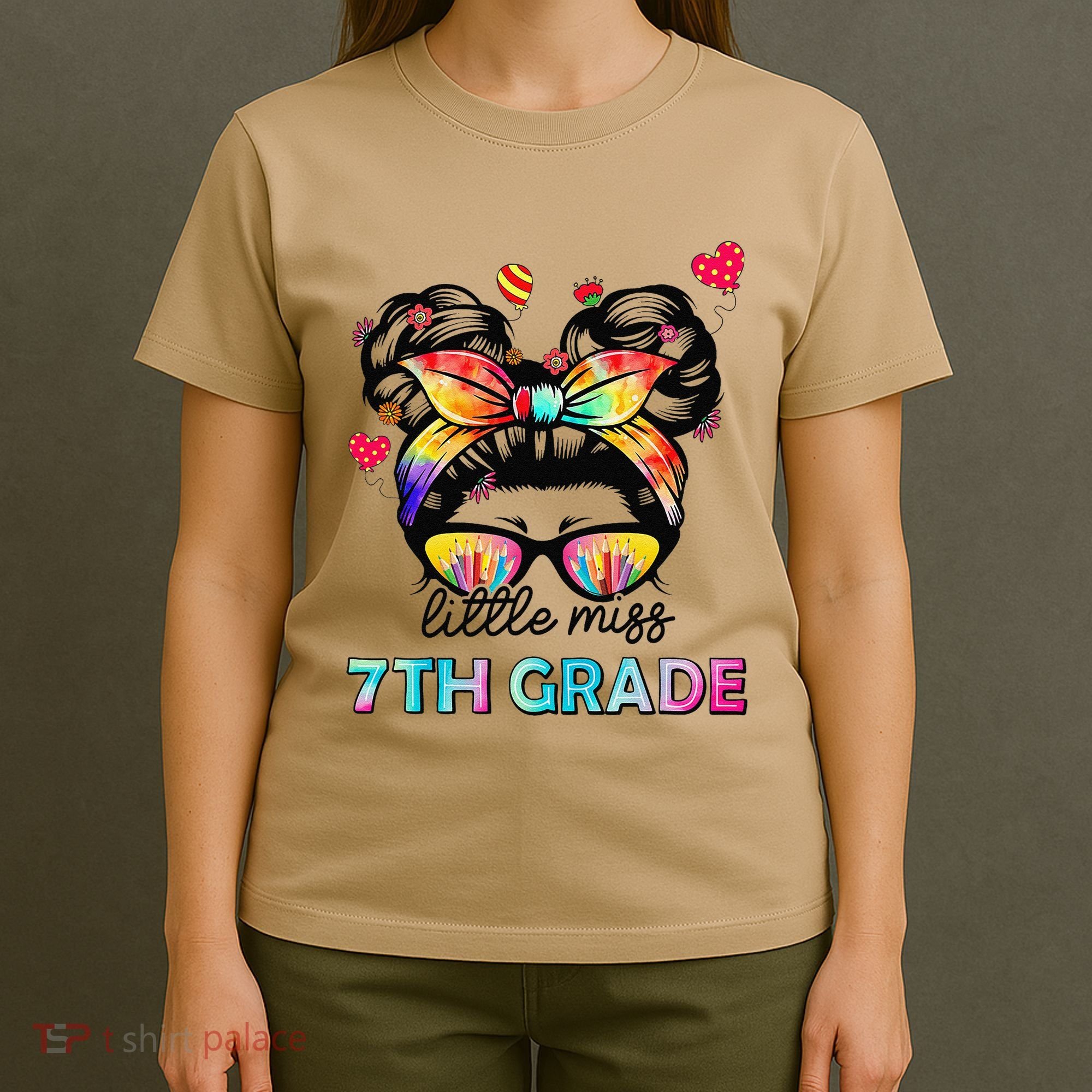 Little Miss Seventh Grade Back To School 7th Grade Girl Gift T-Shirt