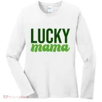 Lucky Mama St Patricks Day Women's Long Sleeve Shirt thumb 0