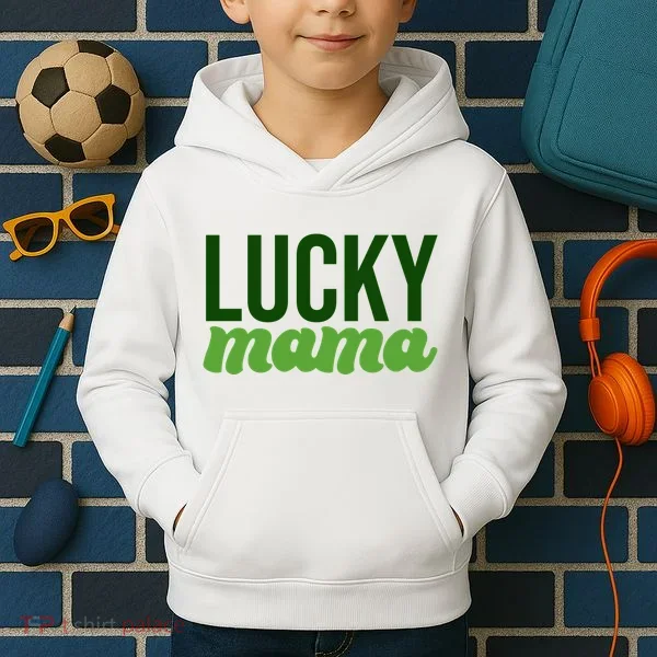 Lucky Mama St Patricks Day Kids Hoodie