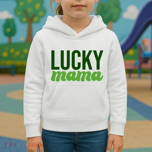 Lucky Mama St Patricks Day Kids Hoodie