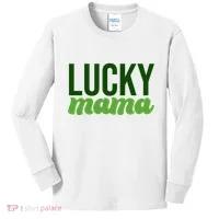 Lucky Mama St Patricks Day Kids Long Sleeve Shirt thumb 0