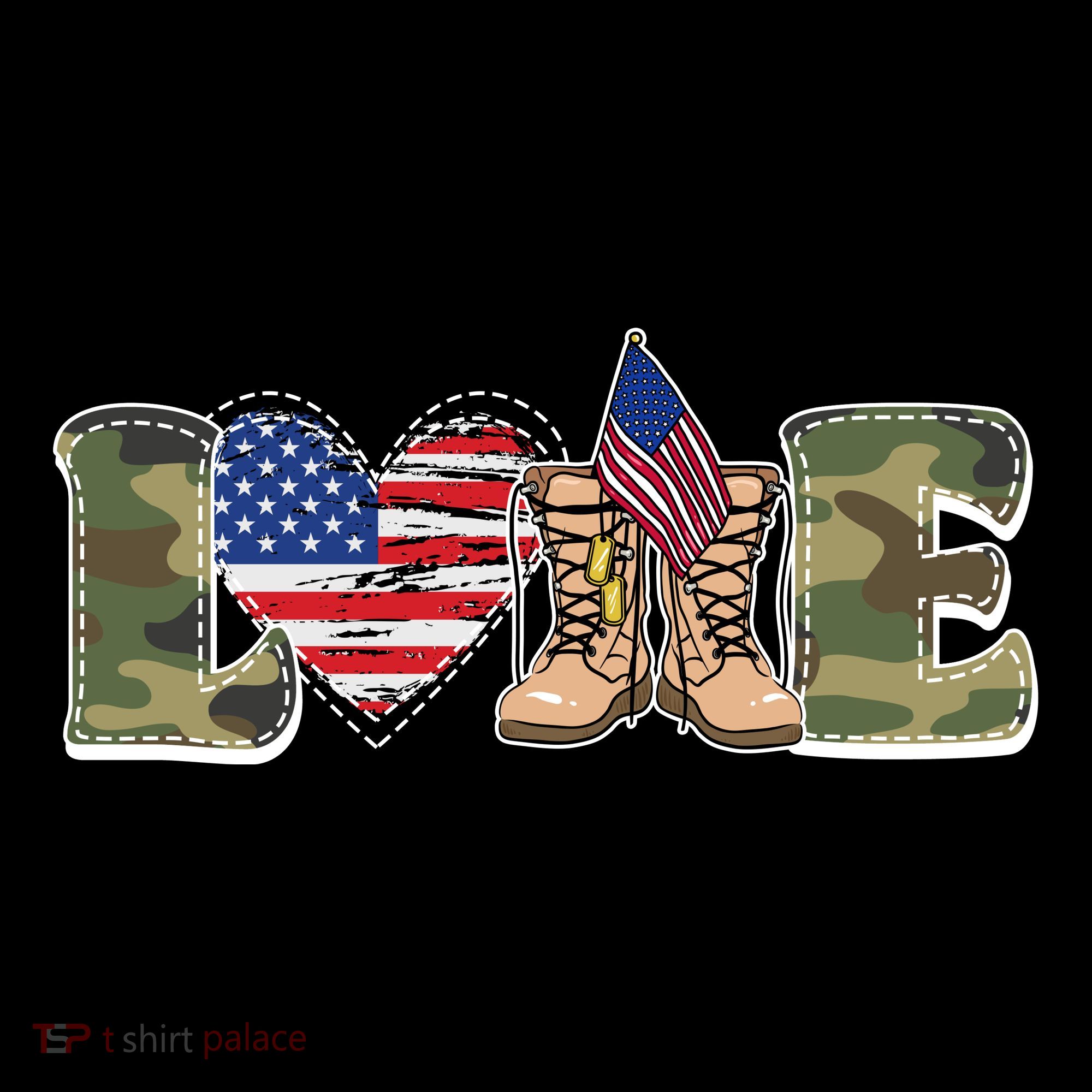 Love Military Support Your Troops And Arm Forces Bucket Hat