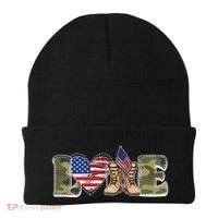 Love Military Support Your Troops And Arm Forces Beanie thumb 0
