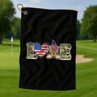 Love Military Support Your Troops And Arm Forces Golf Towel thumb 1