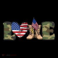 Love Military Support Your Troops And Arm Forces Kids Colorblock Raglan Jersey thumb 2