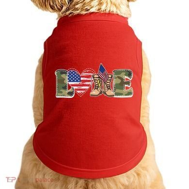 Love Military Support Your Troops And Arm Forces Doggie Tank
