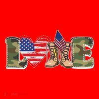 Love Military Support Your Troops And Arm Forces Long Sleeve Shirt thumb 2