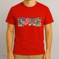Love Military Support Your Troops And Arm Forces T-Shirt thumb 3
