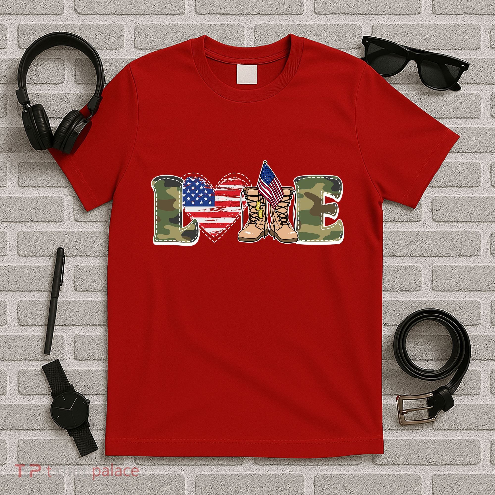 Love Military Support Your Troops And Arm Forces T-Shirt
