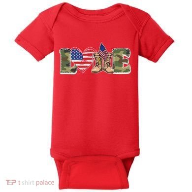 Love Military Support Your Troops And Arm Forces Baby Bodysuit