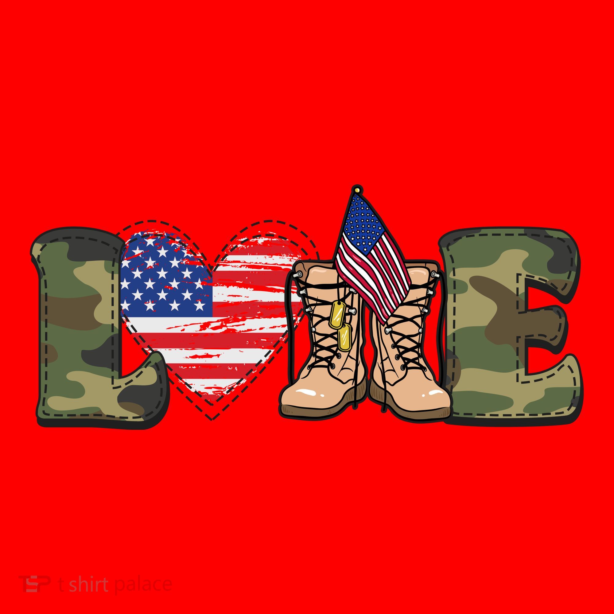 Love Military Support Your Troops And Arm Forces Santa Hat