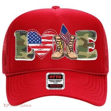 Love Military Support Your Troops And Arm Forces Hat