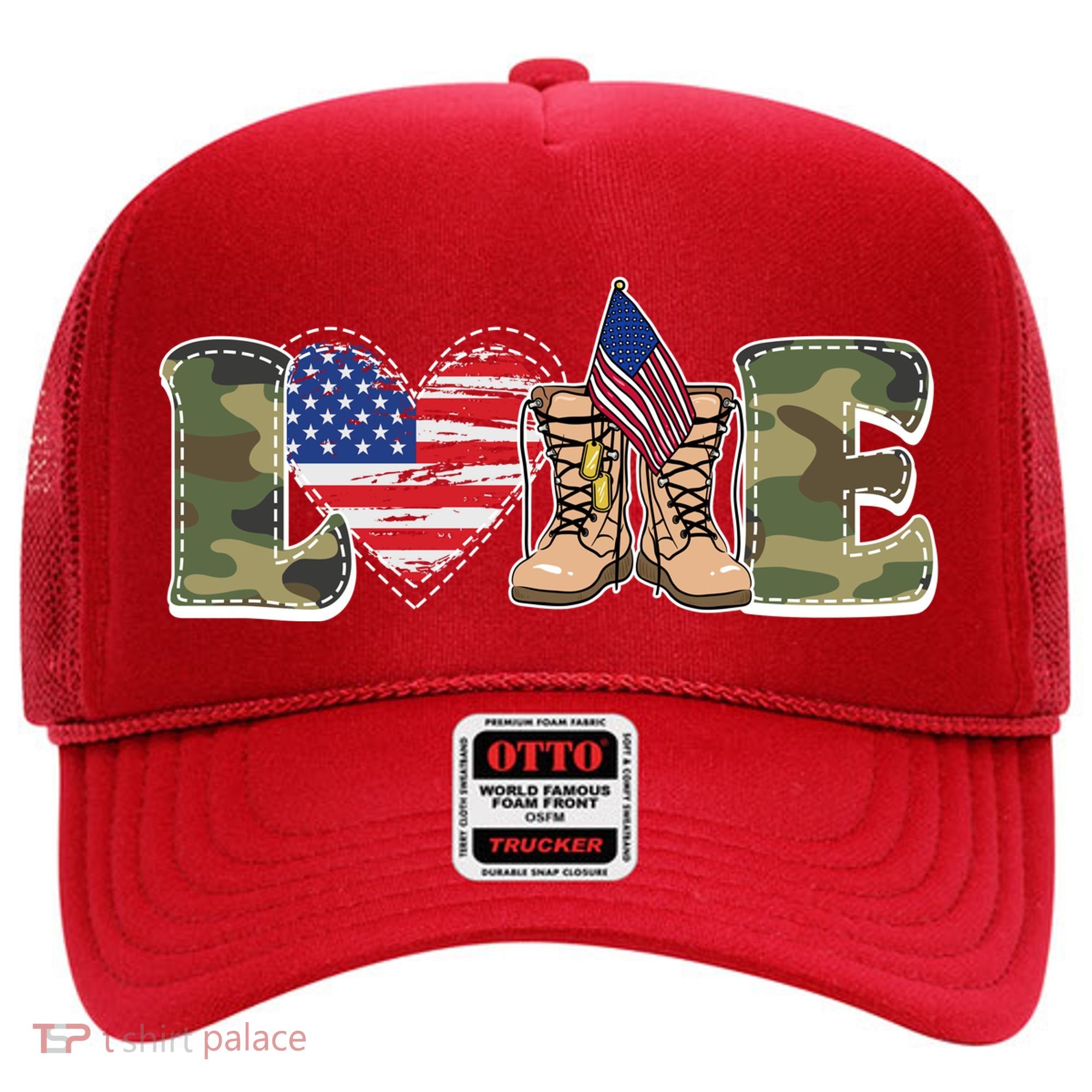 Love Military Support Your Troops And Arm Forces Hat