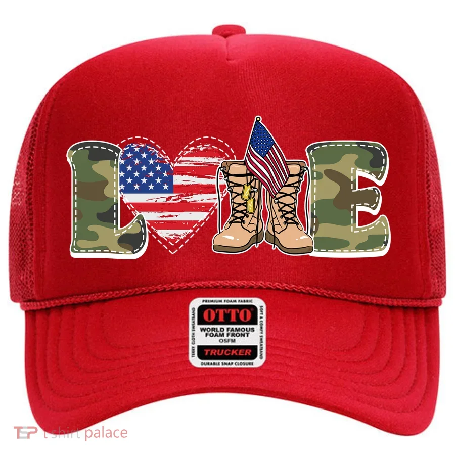 Love Military Support Your Troops And Arm Forces Hat