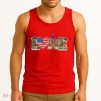 Love Military Support Your Troops And Arm Forces Tank Top thumb 3