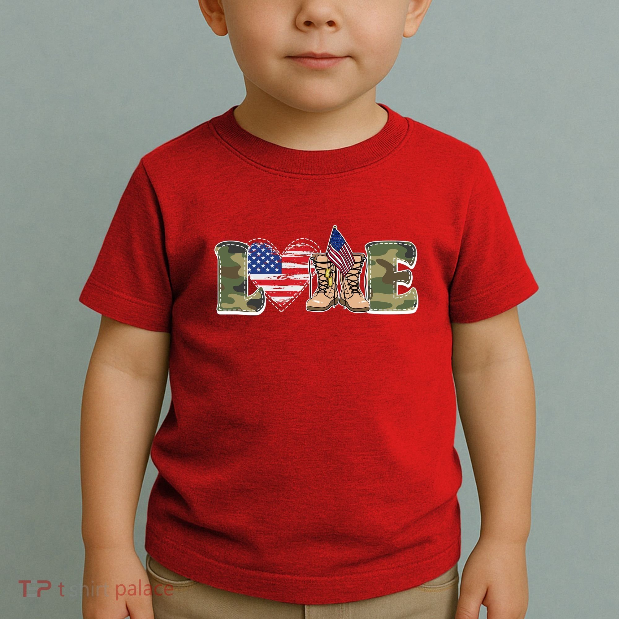Love Military Support Your Troops And Arm Forces Toddler T-Shirt