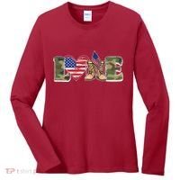 Love Military Support Your Troops And Arm Forces Women's Long Sleeve Shirt thumb 0