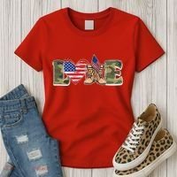 Love Military Support Your Troops And Arm Forces Women's T-Shirt thumb 3