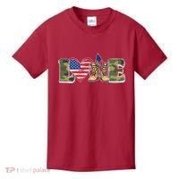 Love Military Support Your Troops And Arm Forces Kids T-Shirt thumb 0