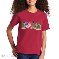 Love Military Support Your Troops And Arm Forces Kids T-Shirt thumb 2