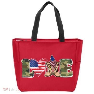 Love Military Support Your Troops And Arm Forces Bag