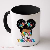 Lil Miss Third Grade Messy Bun Tie Dye African Afro Gift Coffee Mug thumb 0