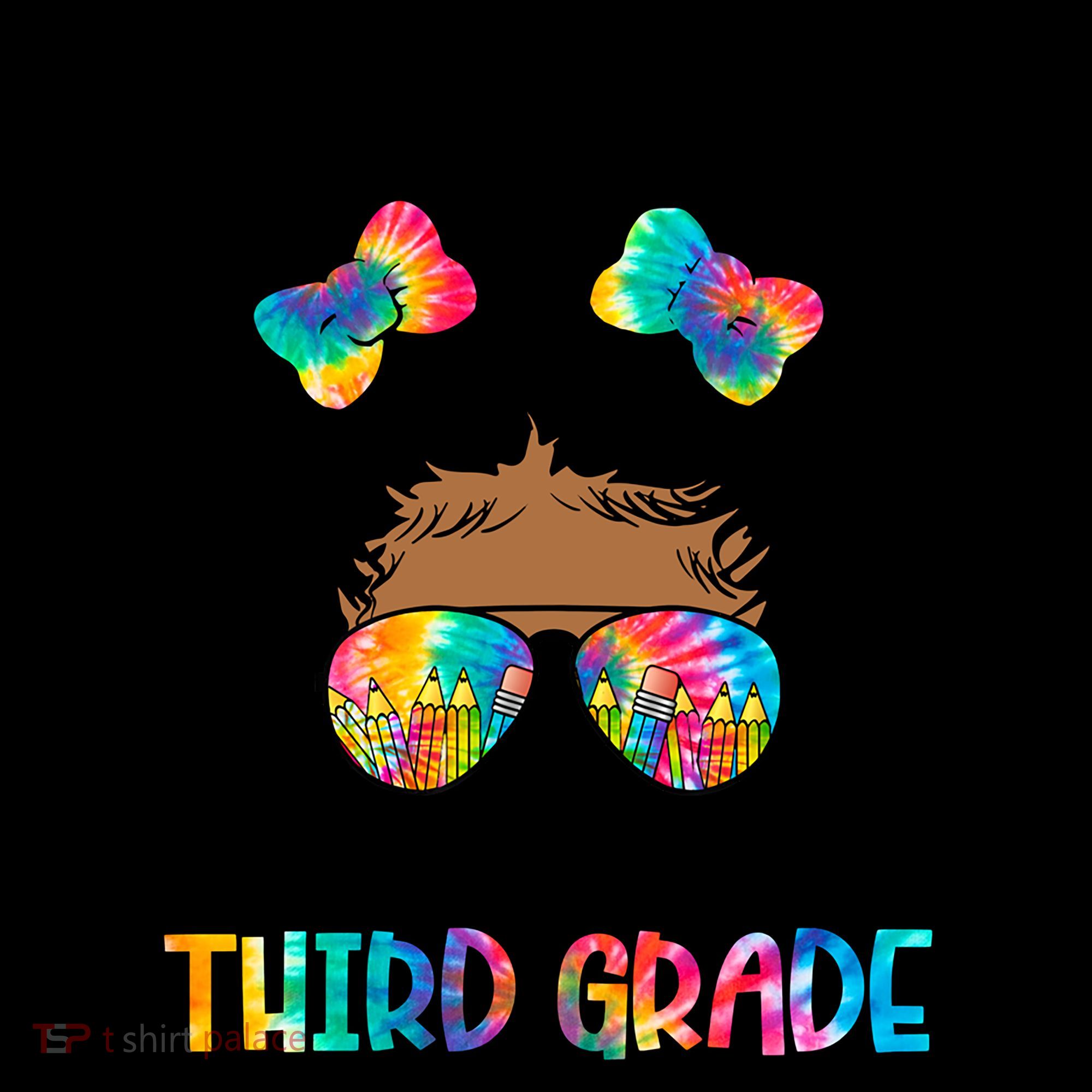 Lil Miss Third Grade Messy Bun Tie Dye African Afro Gift Women's Hoodie