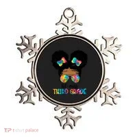 Lil Miss Third Grade Messy Bun Tie Dye African Afro Gift Ornament thumb 0