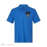 Lil Miss Third Grade Messy Bun Tie Dye African Afro Gift Polo thumb 0