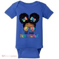 Lil Miss Third Grade Messy Bun Tie Dye African Afro Gift Baby Bodysuit thumb 0