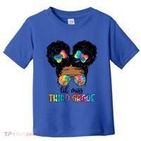 Lil Miss Third Grade Messy Bun Tie Dye African Afro Gift Toddler T-Shirt thumb 0