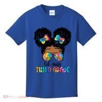 Lil Miss Third Grade Messy Bun Tie Dye African Afro Gift Kids T-Shirt thumb 0
